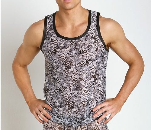 XL Gregg Homme Frisky Sheer Tank Top Tiger Print 130402 GT11