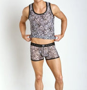 XL Gregg Homme Frisky Sheer Tank Top Tiger Print 130402 GT14