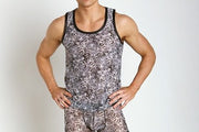 XL Gregg Homme Frisky Sheer Tank Top Tiger Print 130402 GT13