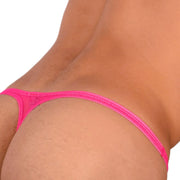 XS S Smu Tanning Walking around C - Thru Pink Thong MX20 340546