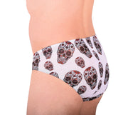 XS SMU Briefs Rave SKULLS Peekaboo Removable Leather Pouch H28