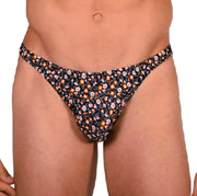 XS SMU Sexy Black Floral Explosion Thong 33649 MX141