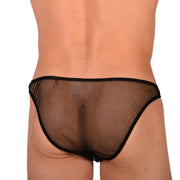 XS Smu Tanning Walking around sheer Zipped Black C - Thru Brief MX19 340244