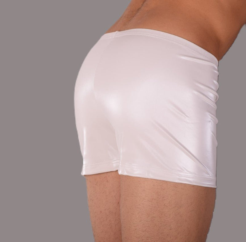 XS/S SMU Mens Faux Leather Look Hipster Underwear Snow White 43154 MX127
