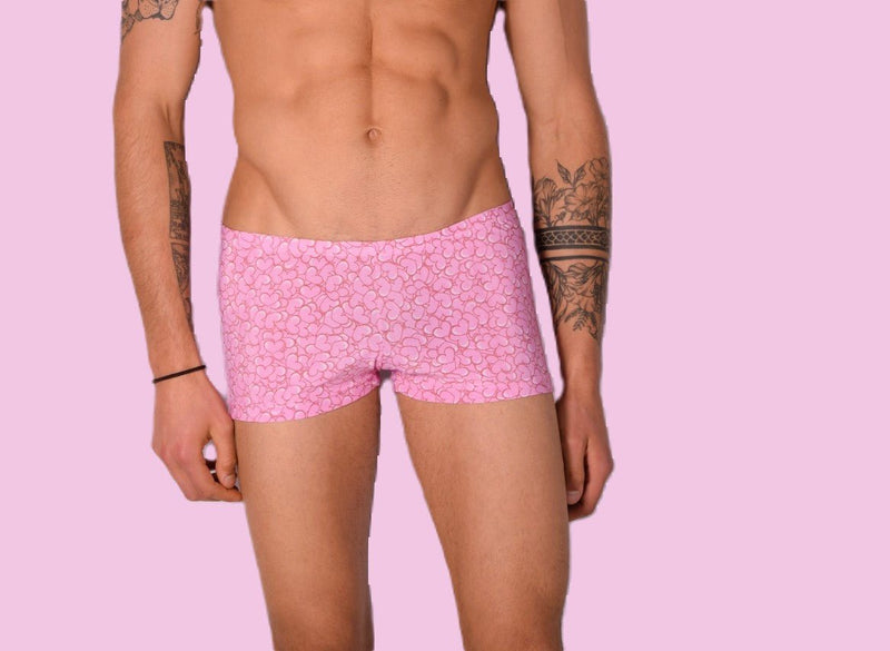 XS/S SMU Mens Hipster Pink Hearts 43109 MX123
