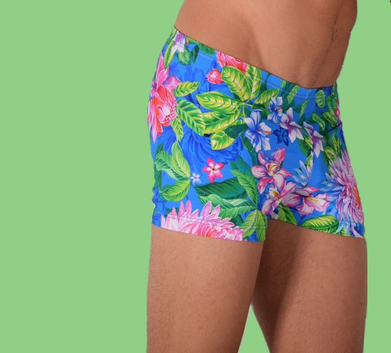 XS/S SMU Mens Swim Hipster Underwear Flowers 43140 MX126