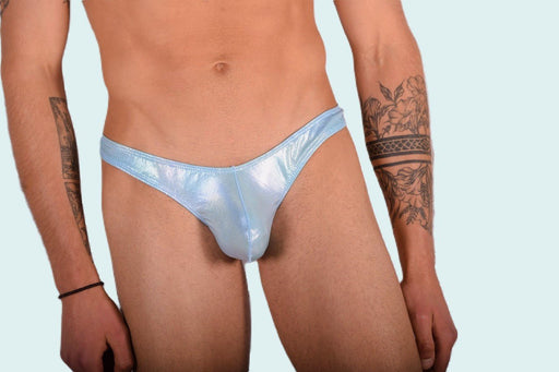 XS/S SMU Mens Underwear Thong Flashy Aqua 33363 MX111