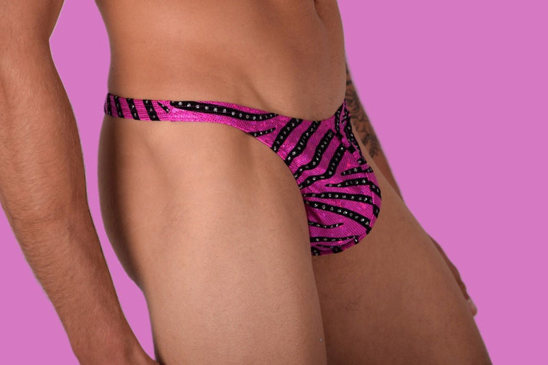 XS/S SMU Mens Underwear Thong Pink Brilliant 33353 MX115