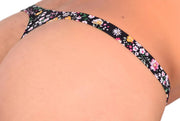 XS/S SMU Sensual Floral Explosion Black Thong 33530 MX135