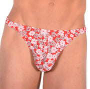 XS/S SMU Sensual Floral Explosion Red Thong 33529 MX132