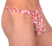 XS/S SMU Sensual Floral Explosion Red Thong 33529 MX134