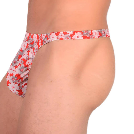 XS/S SMU Sensual Floral Explosion Red Thong 33529 MX131