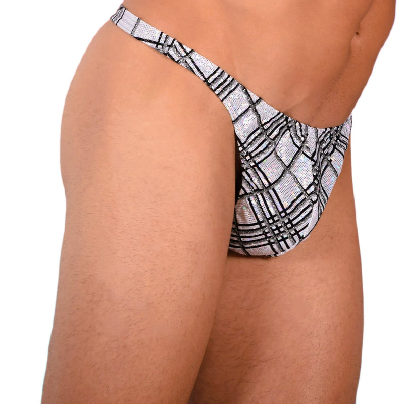 XS/S SMU Sexy Party Silver/Black Thong 33641 MX145