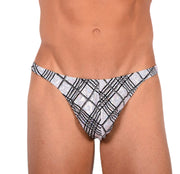 XS/S SMU Sexy Party Silver/Black Thong 33641 MX141