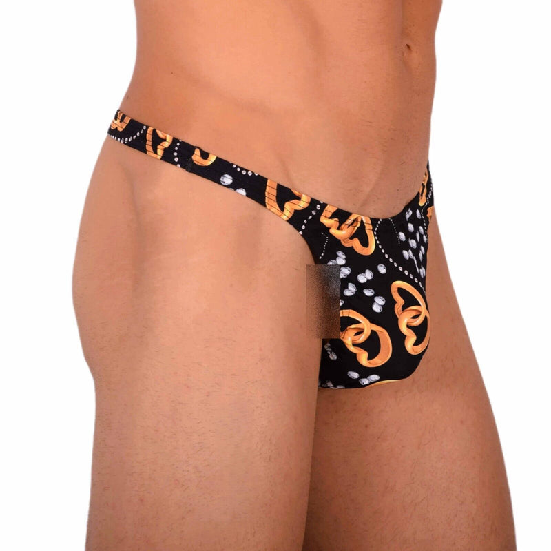 XS/S Smu Tanning Walking around Black Rings Thong MX19 340424