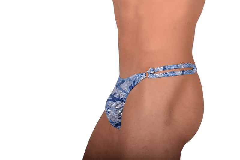 XS/S SMU Thong Rhinestones Aqua Flash 28'' 30'' Waist MX10 1005892