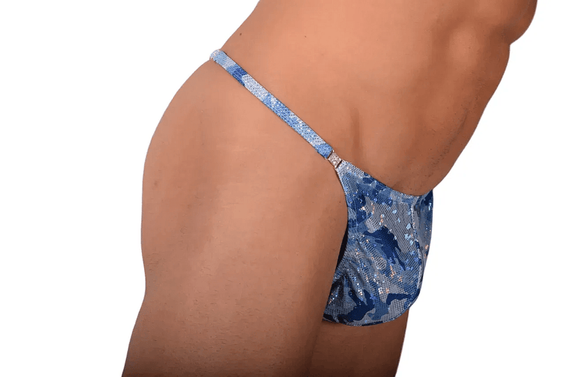 XS/S SMU Thong Rhinestones Aqua Flash 28'' 30'' Waist MX10 1005925