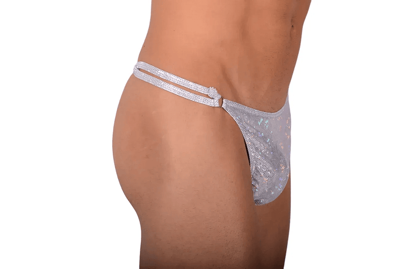 XS/S SMU Thong Rhinestones Silver 28' 30' Waist MX10 1005995
