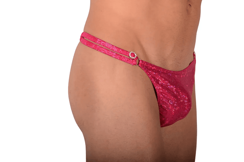 XS/S SMU Thong Rhinestones Splash Pinkish 28'' 30'' Waist MX10 100598a6