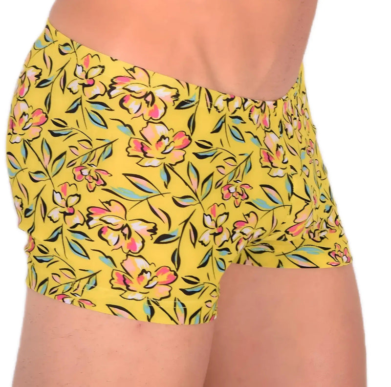 XXS/XS Boxer Sheer Skin Molding Floral Explosion Yellow 33551 MX135
