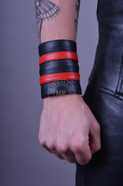 ( 1pc ) - MR. RIEGILLIO WRIST WALLET WITH DOUBLE RED STRIPE - SexyMenUnderwear.com