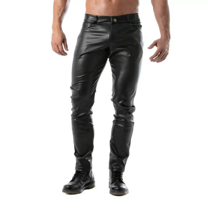 TOF PARIS Kinky Bottomless Pants Fashion Leather-Look Versatile Pant 47A