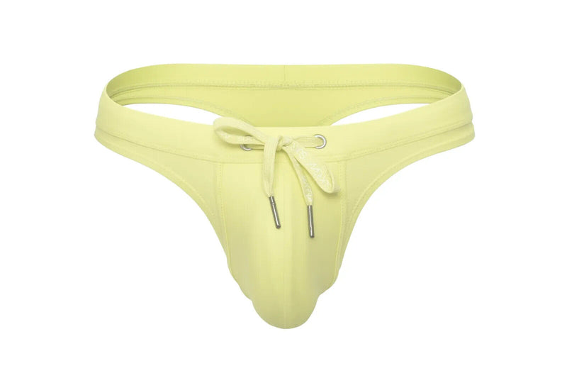 SUKREW Low-Rise Swim Thong Torrent Round Contour Pouch Lemon Sorbet 33