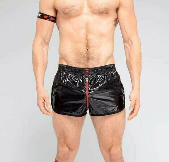 2XL Shorts MASKULO Skulla Shiny Nylon Jogging Short Two-Sided Zipper SH077-10 19 - SexyMenUnderwear.com