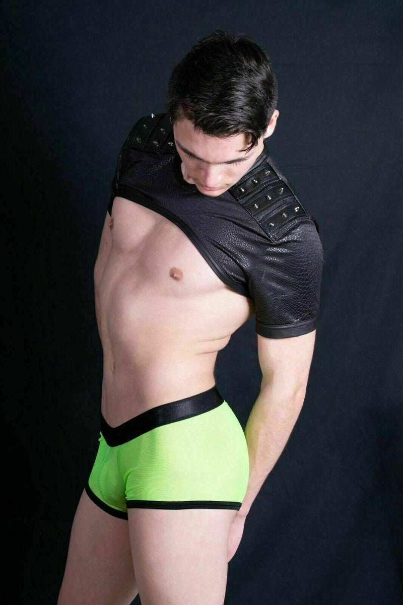3G Micro Mesh Daring Boxer Brief C-Through fabric 2748 lime -2 - SexyMenUnderwear.com