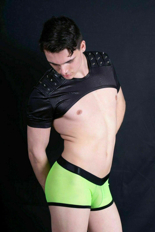 3G Micro Mesh Daring Boxer Brief C-Through fabric 2748 lime -2 - SexyMenUnderwear.com