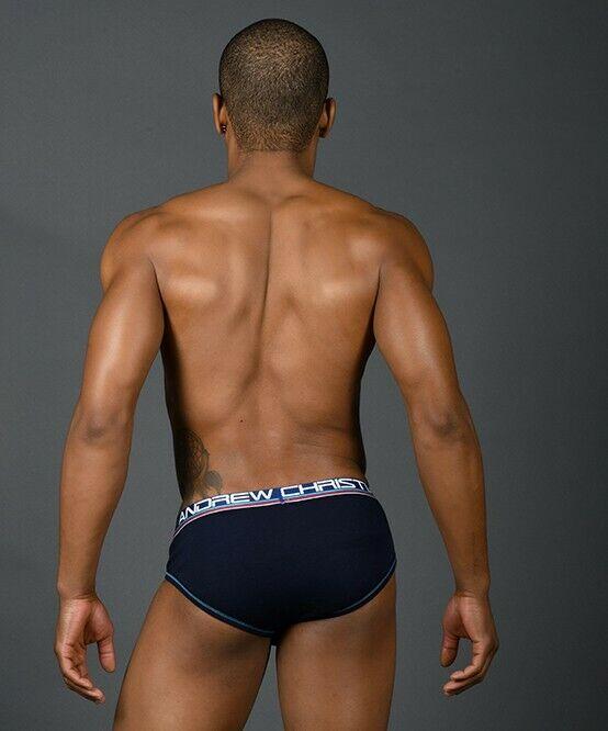 XS Andrew Christian Brief CoolFlex Active W/Sh Briefs Sporty Slip Navy 91118 36