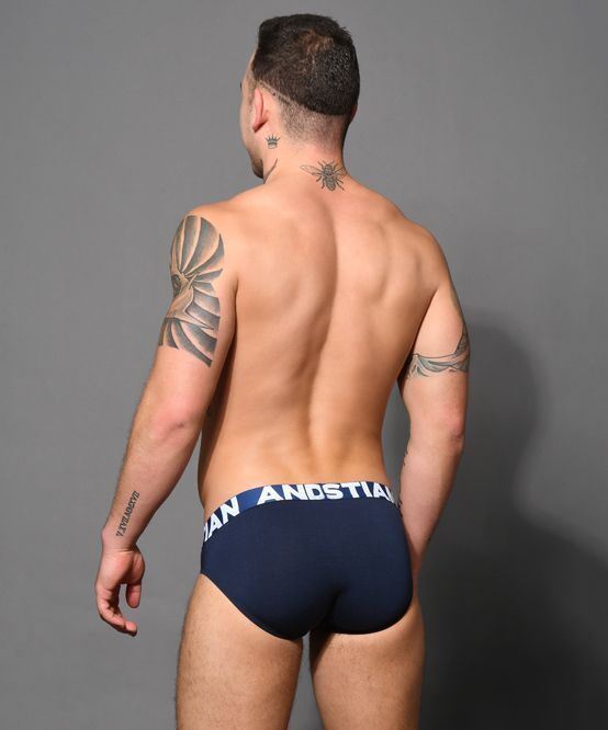 Andrew Christian Bamboo Briefs Super Soft Rayon Antibacterial Navy Brief 92624 - SexyMenUnderwear.com