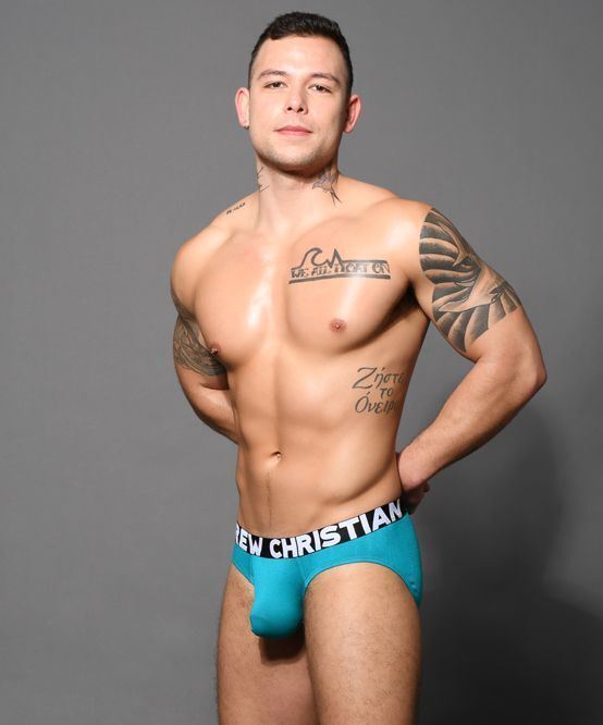 Andrew Christian Bamboo Briefs Super Soft Rayon Antibacterial Teal Brief 92624 - SexyMenUnderwear.com