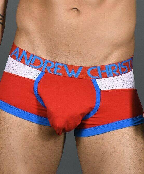 Andrew Christian Boxer Trophy Boy Active Boxers White Mesh Red 90916 19 - SexyMenUnderwear.com