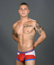 Andrew Christian Boxer Trophy Boy Active Boxers White Mesh Red 90916 19 - SexyMenUnderwear.com