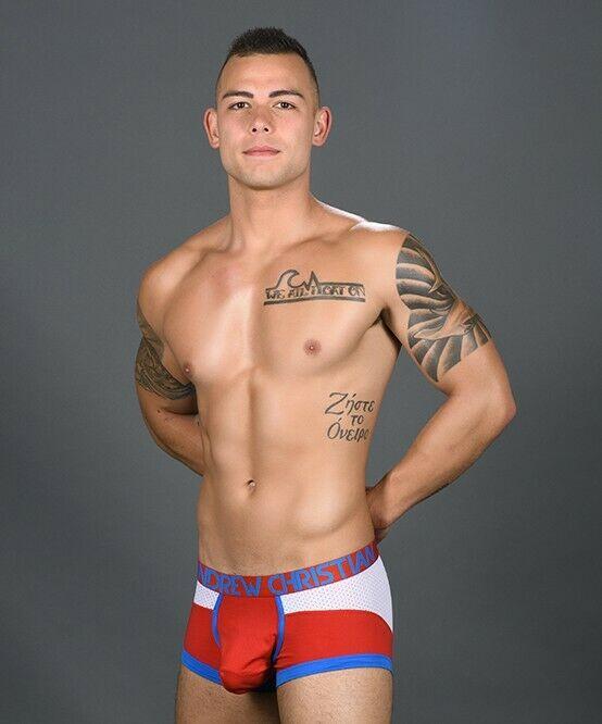 Andrew Christian Boxer Trophy Boy Active Boxers White Mesh Red 90916 19 - SexyMenUnderwear.com