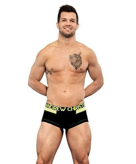 Andrew Christian Boxer Trophy Boy Active Neon Mesh Men Boxers Black 90916 19 - SexyMenUnderwear.com