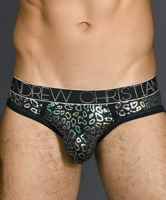 Andrew Christian Brief Disco Animal Briefs Shining Slip Black 91015 30 - SexyMenUnderwear.com