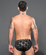 ANDREW CHRISTIAN Daddy Brief Fashion Shimmering Gold Briefs 92264 2 - SexyMenUnderwear.com