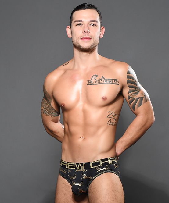 ANDREW CHRISTIAN Daddy Brief Fashion Shimmering Gold Briefs 92264 2 - SexyMenUnderwear.com