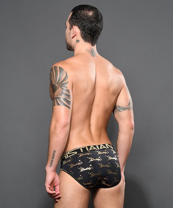 ANDREW CHRISTIAN Daddy Brief Fashion Shimmering Gold Briefs 92264 2 - SexyMenUnderwear.com