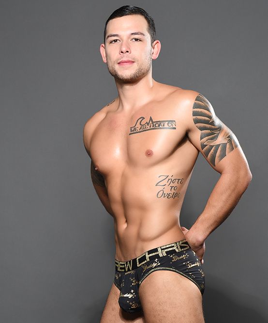 ANDREW CHRISTIAN Daddy Brief Fashion Shimmering Gold Briefs 92264 2 - SexyMenUnderwear.com
