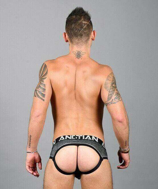 Andrew Christian Jocks Sparkle Denim Arch Jockstrap Silver 91579 26 - SexyMenUnderwear.com