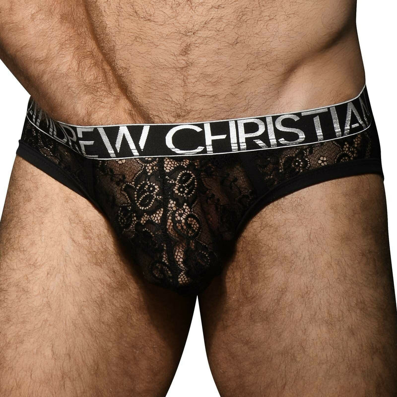 Andrew Christian Lace Jock Seductive & Sheer Jockstrap Black 92353 35 - SexyMenUnderwear.com