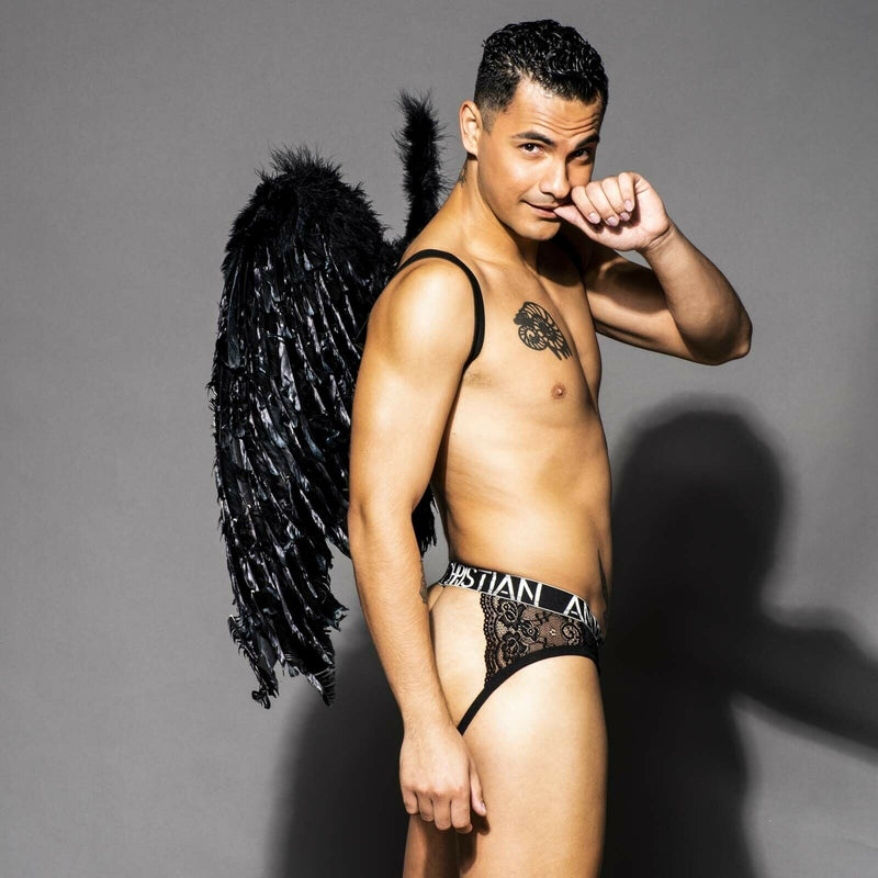 Andrew Christian Lace Jock Seductive & Sheer Jockstrap Black 92353 35 - SexyMenUnderwear.com