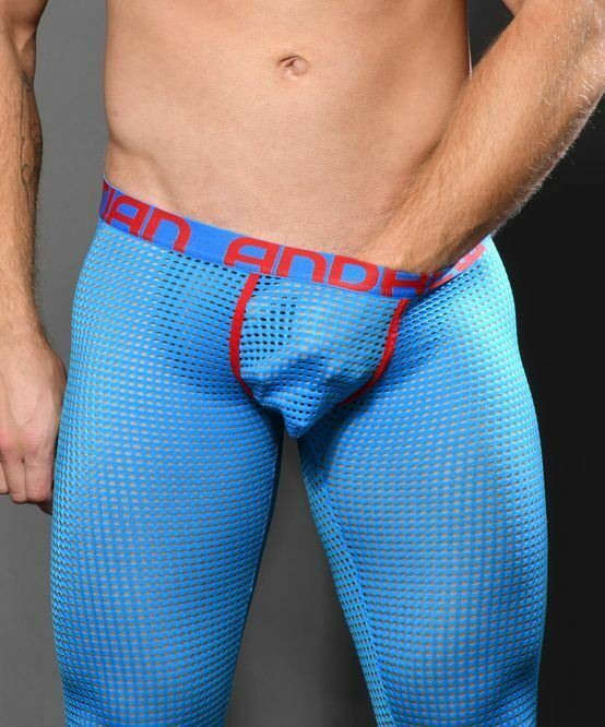 Andrew Christian Legging 4-Way Mesh Stretch Men Leggings Electric Blue 92307 67 - SexyMenUnderwear.com