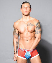 Andrew Christian Mesh Boxer Sheer Retro Black & Red 92115 6 - SexyMenUnderwear.com