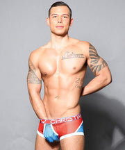 Andrew Christian Mesh Boxer Sheer Retro Black & Red 92115 6 - SexyMenUnderwear.com