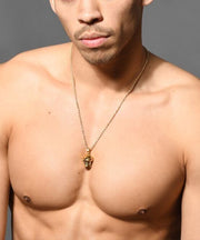 ANDREW CHRISTIAN Skull Necklace Center-Charm Gold Chain Design 8738 7 - SexyMenUnderwear.com