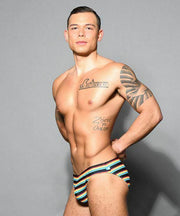 ANDREW CHRISTIAN Swim-Brief California Stripe Bikini Snuggle Swimwear 7820 10 - SexyMenUnderwear.com